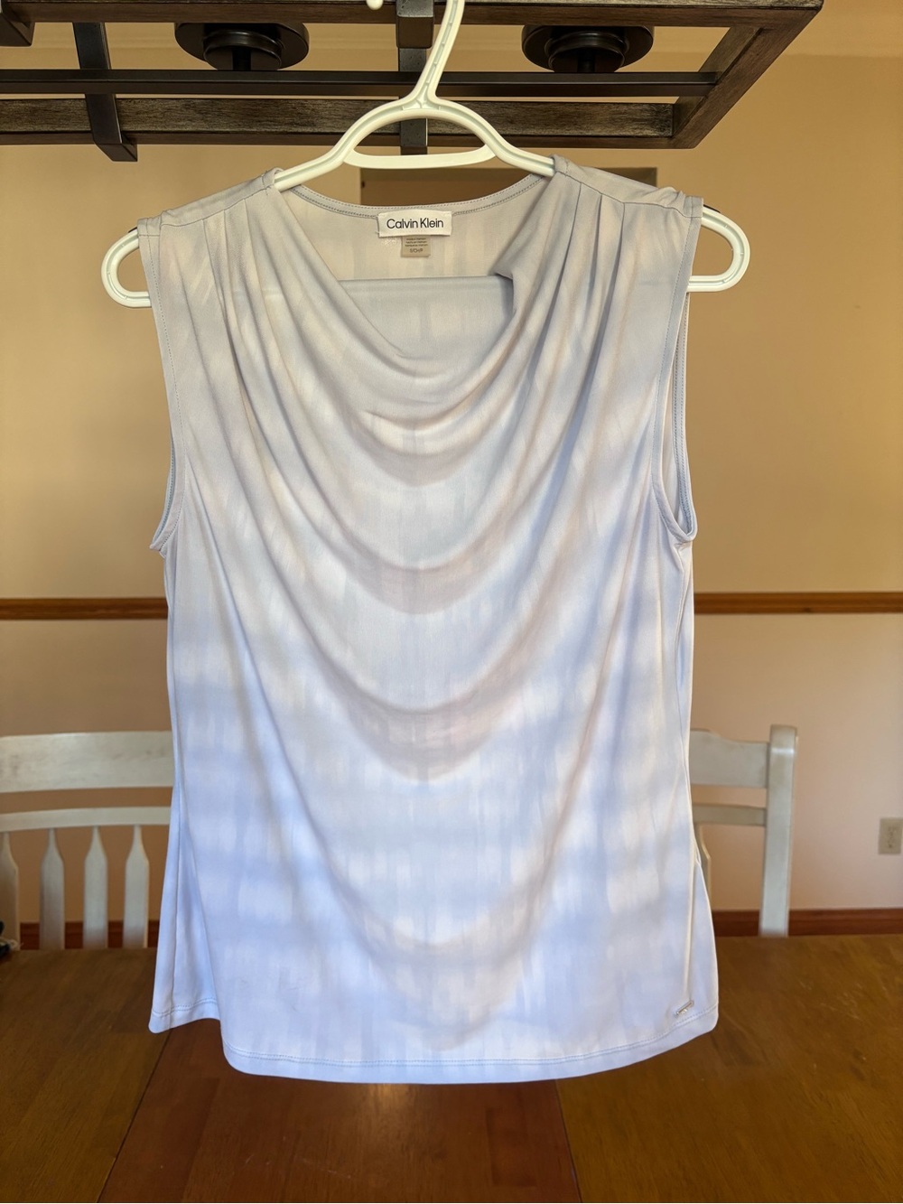 Calvin Klein Light Blue Draped Neck Sleeveless Tank